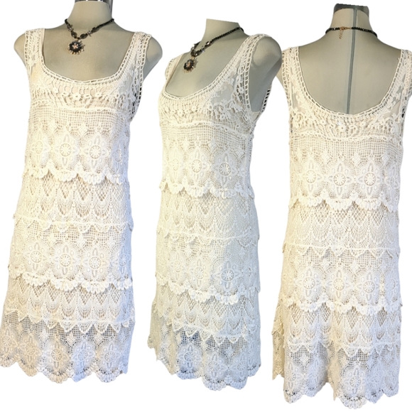 SOLITAIRE By Ravikhosla Ivory Lace Gorgeous  Dress Size S - Picture 2 of 16